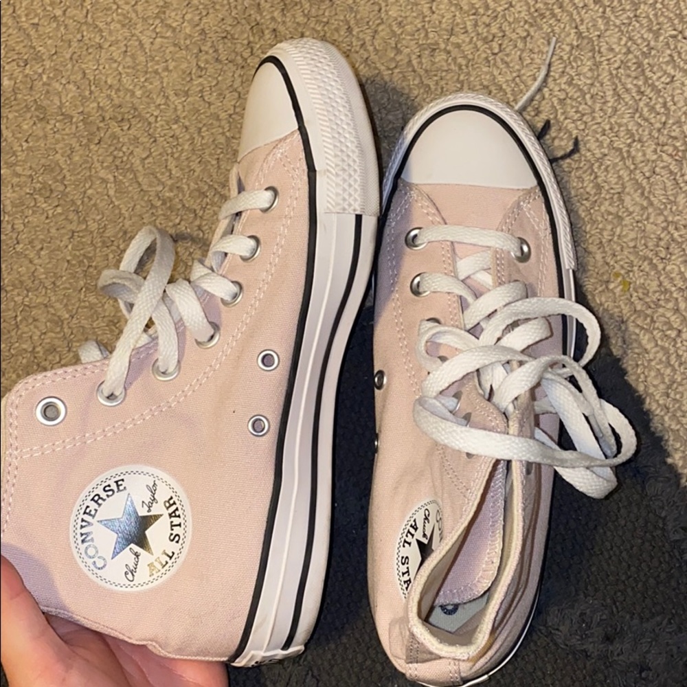 Light pink high top Converse